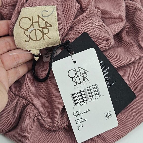 Chaser Mock Neck Ruffle Blouse Top In Rosebud Pink Women’s Size S NEW Preppy - Picture 4 of 9